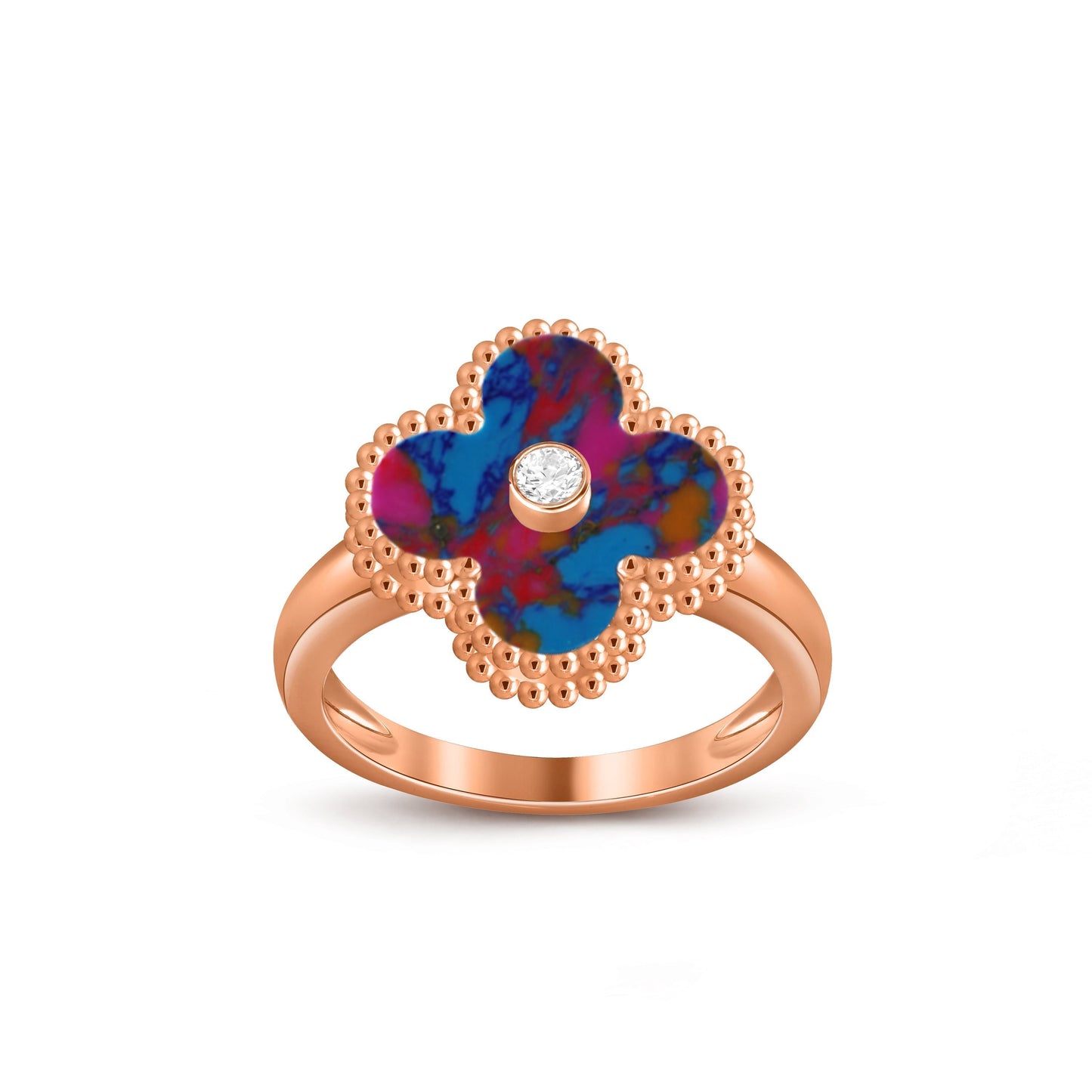 [Liebling]GLÜCKSKLEE DIAMANT-AKZENT ROSÉGOLD-RING KOLLEKTION