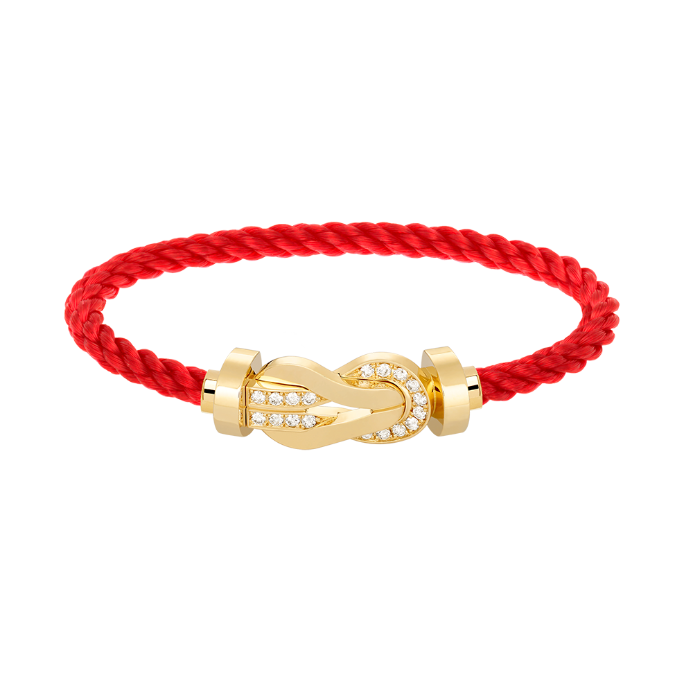 [Favorite]LARGE 8-FIGURE BUCKLE HALF DIAMOND BRACELET - GOLD