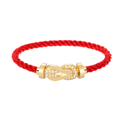 [Favorite]LARGE 8-FIGURE BUCKLE HALF DIAMOND BRACELET - GOLD
