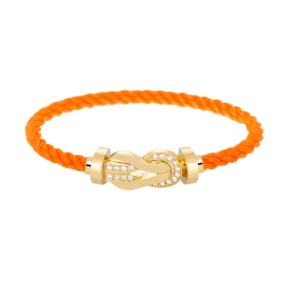 [Favorite]LARGE 8-FIGURE BUCKLE HALF DIAMOND BRACELET - GOLD