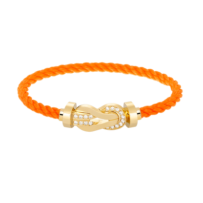[Favorite]LARGE 8-FIGURE BUCKLE HALF DIAMOND BRACELET - GOLD