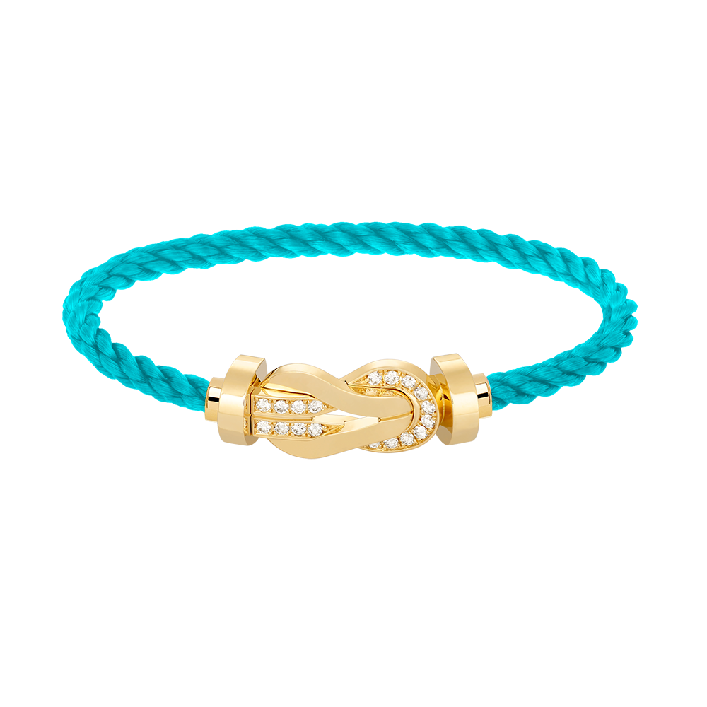 [Favorite]LARGE 8-FIGURE BUCKLE HALF DIAMOND BRACELET - GOLD
