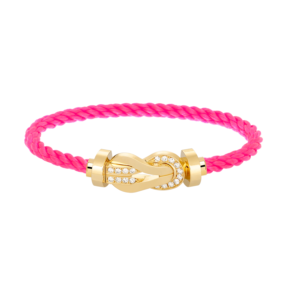 [Favorite]LARGE 8-FIGURE BUCKLE HALF DIAMOND BRACELET - GOLD