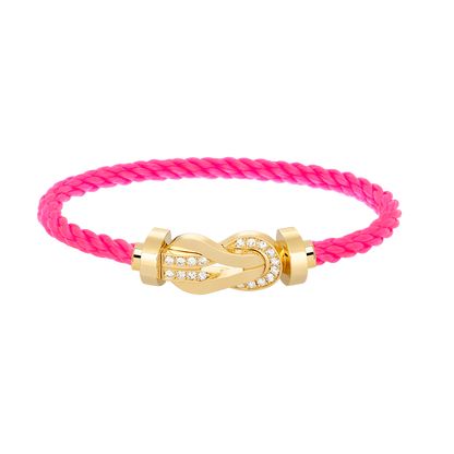 [Favorite]LARGE 8-FIGURE BUCKLE HALF DIAMOND BRACELET - GOLD