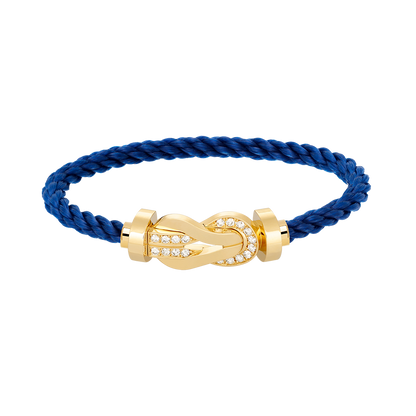 [Favorite]LARGE 8-FIGURE BUCKLE HALF DIAMOND BRACELET - GOLD
