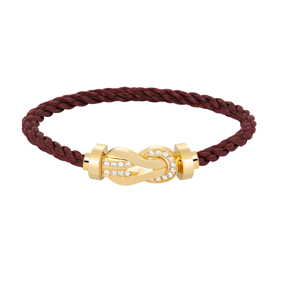 [Favorite]LARGE 8-FIGURE BUCKLE HALF DIAMOND BRACELET - GOLD