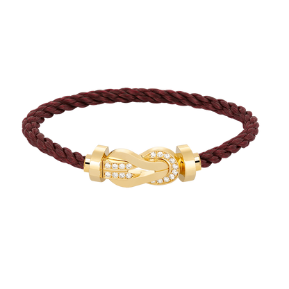 [Favorite]LARGE 8-FIGURE BUCKLE HALF DIAMOND BRACELET - GOLD