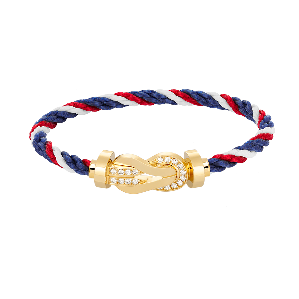[Favorite]LARGE 8-FIGURE BUCKLE HALF DIAMOND BRACELET - GOLD