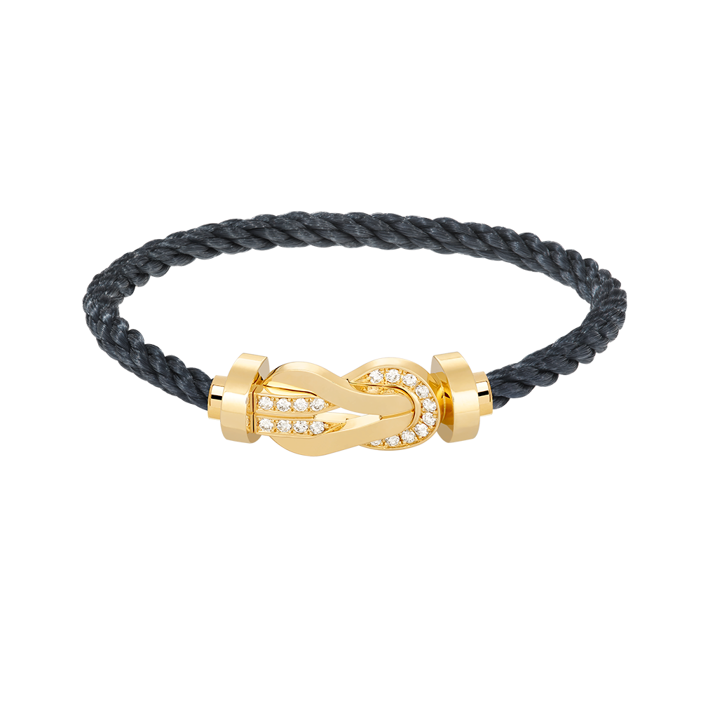 [Favorite]LARGE 8-FIGURE BUCKLE HALF DIAMOND BRACELET - GOLD