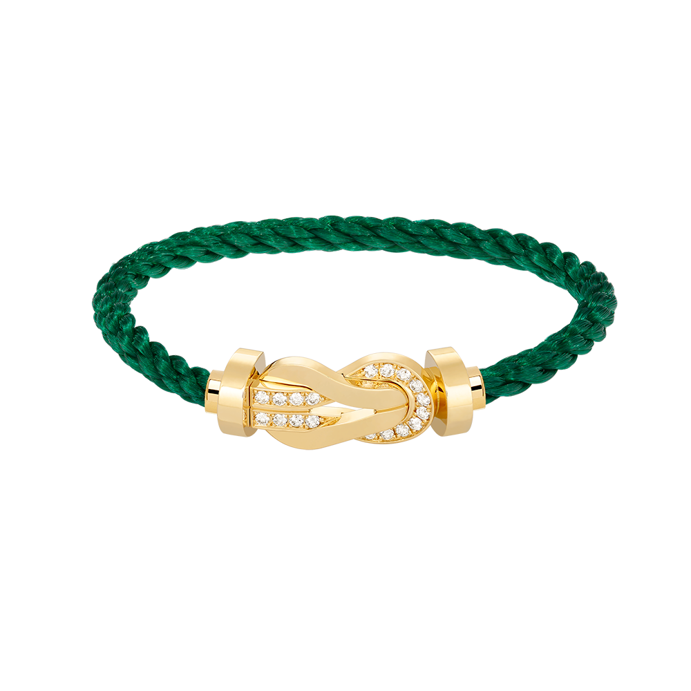[Favorite]LARGE 8-FIGURE BUCKLE HALF DIAMOND BRACELET - GOLD