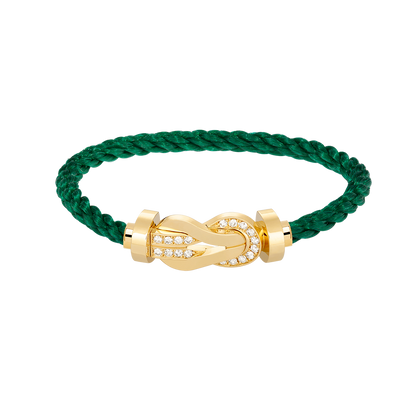 [Favorite]LARGE 8-FIGURE BUCKLE HALF DIAMOND BRACELET - GOLD