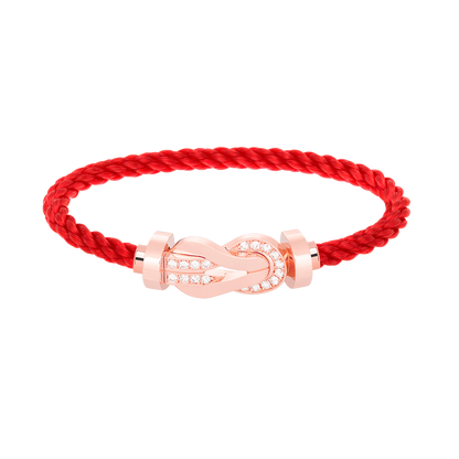 [Favorit]GROSSES ACHTSTELLIGES HALBDELMAS-ARMBAND MIT SCHNALLE - ROSÉGOLD