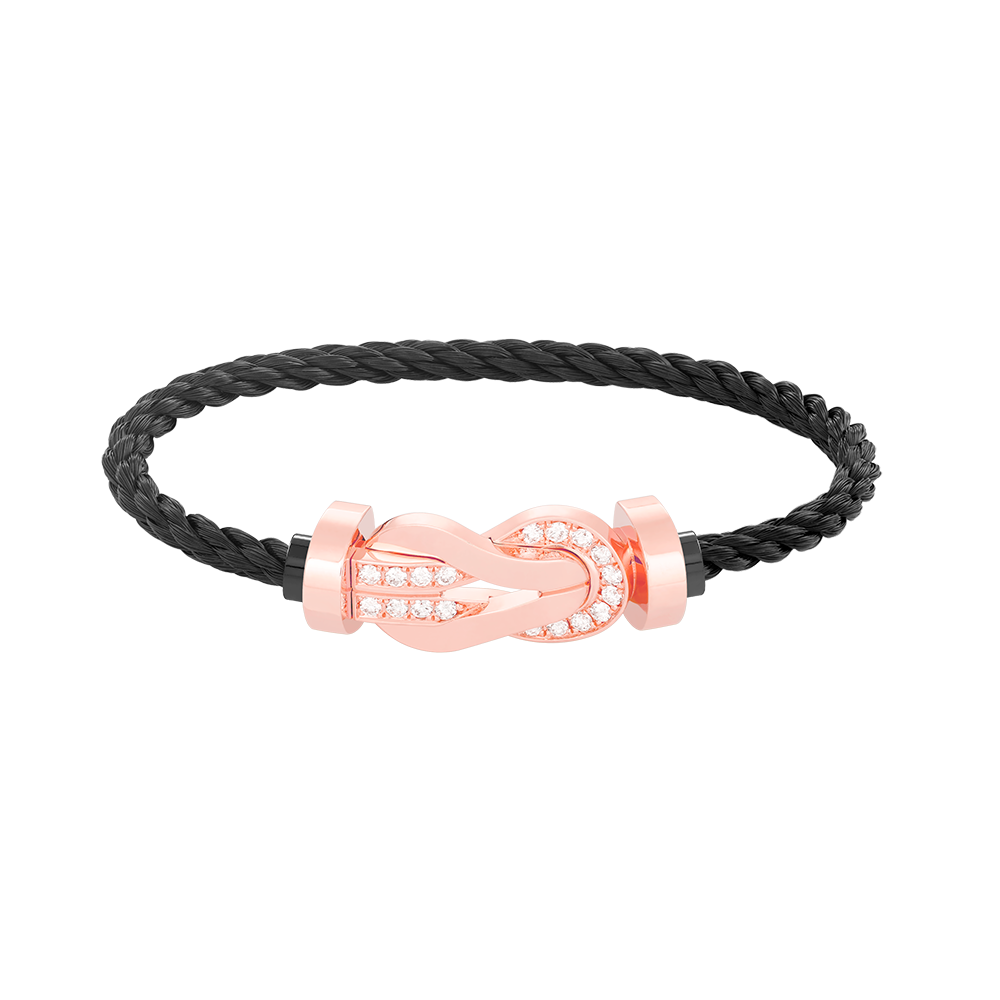 [Favorit]GROSSES ACHTSTELLIGES HALBDELMAS-ARMBAND MIT SCHNALLE - ROSÉGOLD