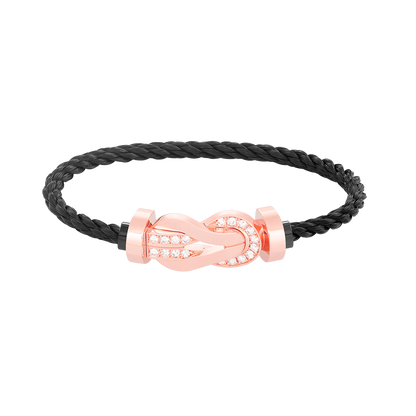 [Favorit]GROSSES ACHTSTELLIGES HALBDELMAS-ARMBAND MIT SCHNALLE - ROSÉGOLD