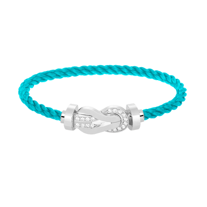 [Favorite]LARGE 8-FIGURE BUCKLE HALF DIAMOND BRACELET - WHITE GOLD