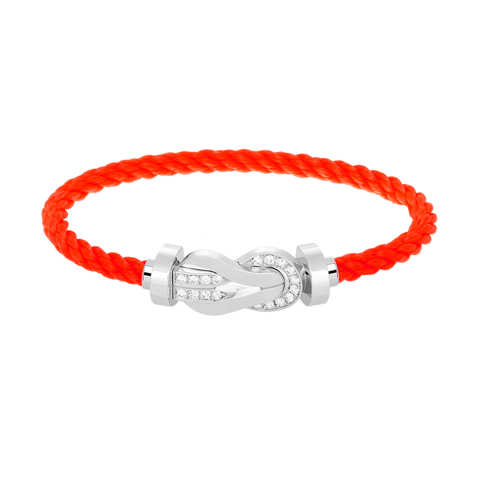 [Favorite]LARGE 8-FIGURE BUCKLE HALF DIAMOND BRACELET - WHITE GOLD