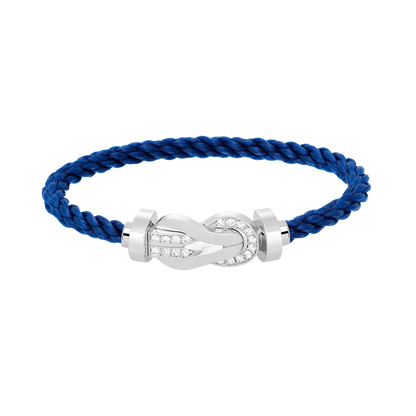 [Favorite]LARGE 8-FIGURE BUCKLE HALF DIAMOND BRACELET - WHITE GOLD