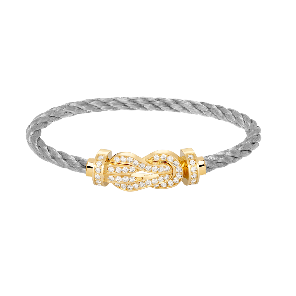 [Favorite]LARGE 8-FIGURE BUCKLE FULL DIAMOND BRACELET - GOLD