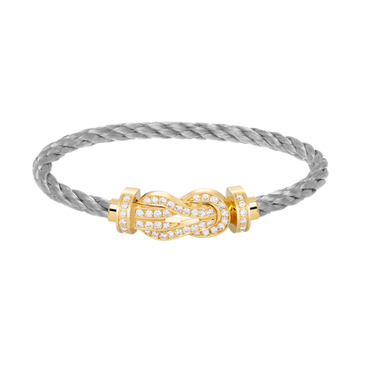 [Favorite]LARGE 8-FIGURE BUCKLE FULL DIAMOND BRACELET - GOLD