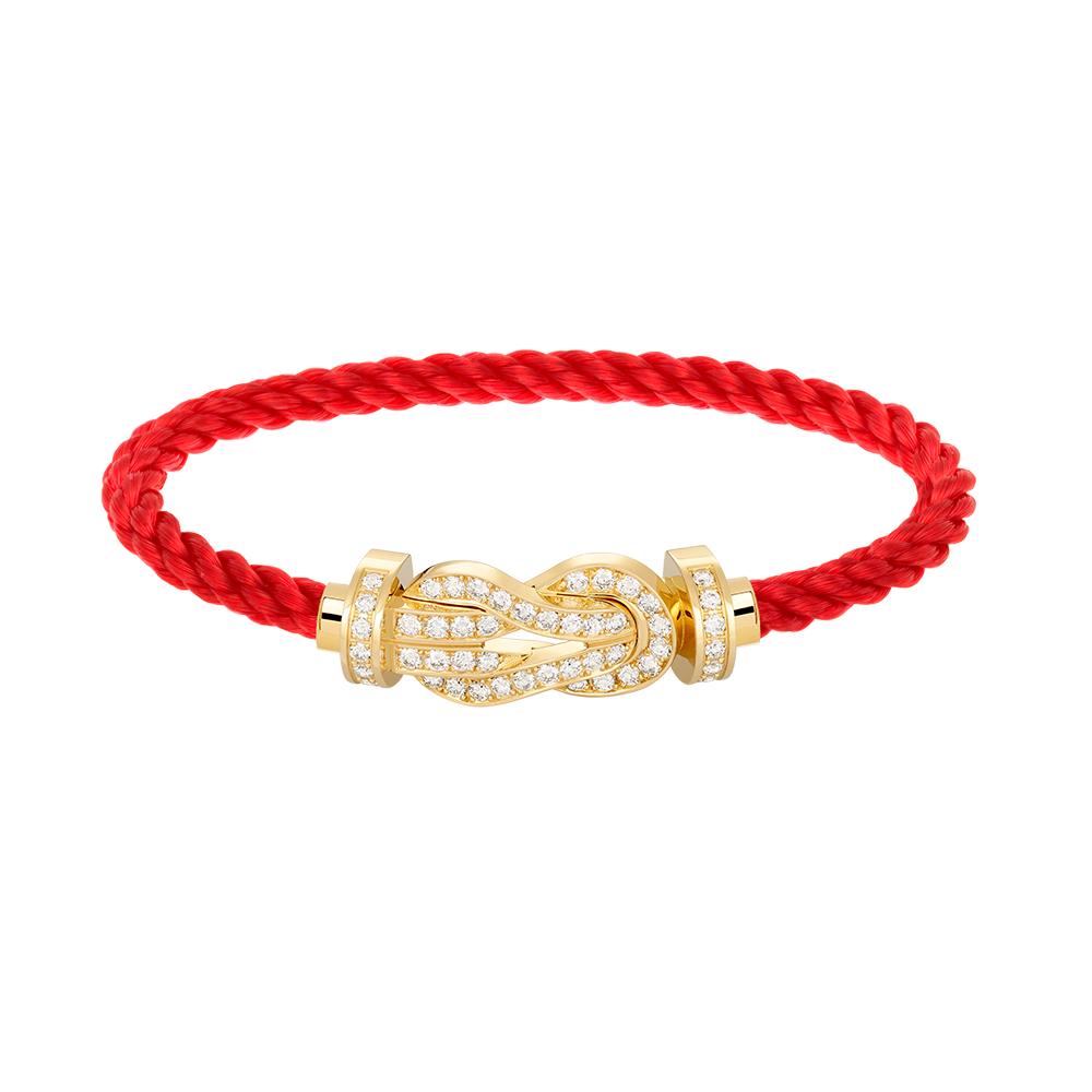 [Favorite]LARGE 8-FIGURE BUCKLE FULL DIAMOND BRACELET - GOLD