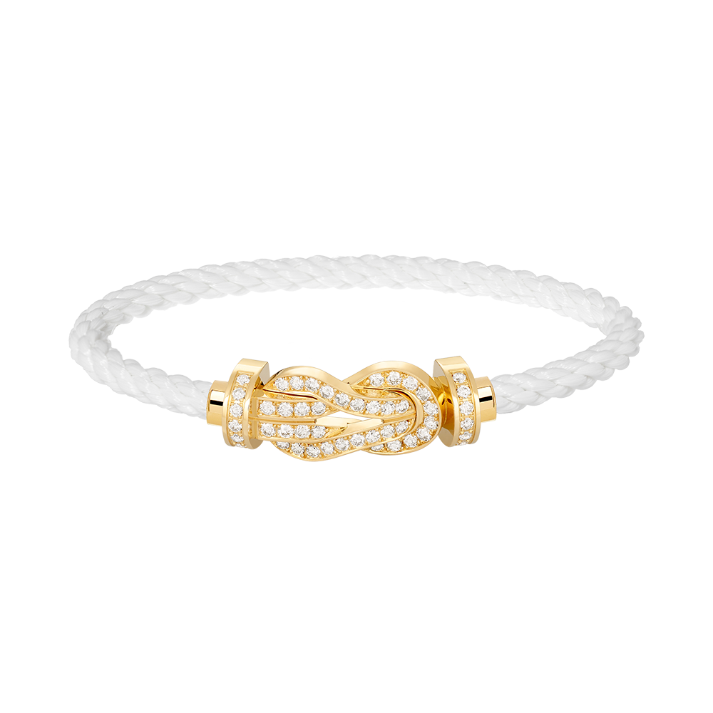 [Favorite]LARGE 8-FIGURE BUCKLE FULL DIAMOND BRACELET - GOLD