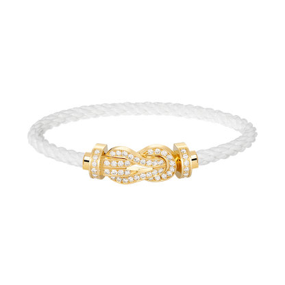[Favorite]LARGE 8-FIGURE BUCKLE FULL DIAMOND BRACELET - GOLD