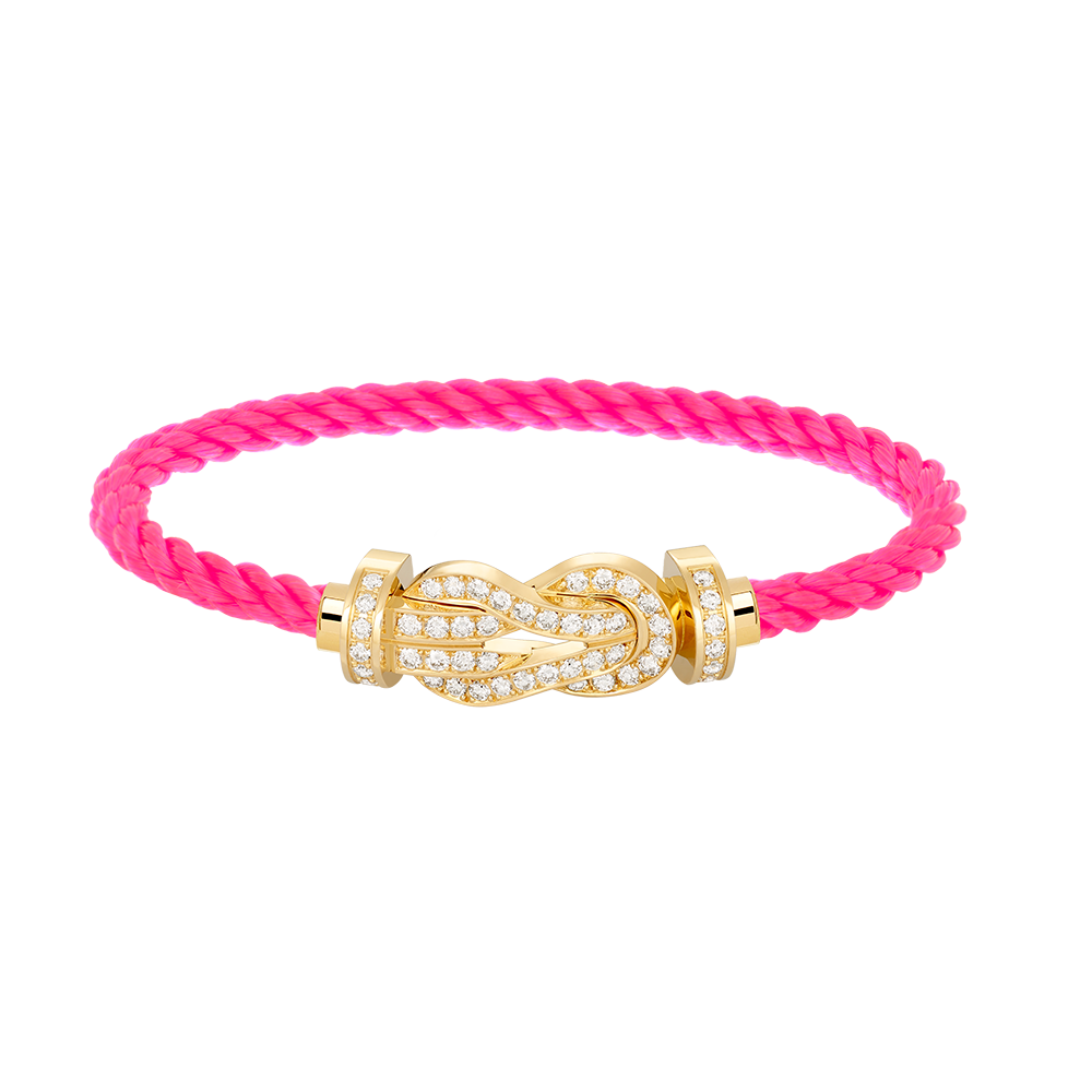 [Favorite]LARGE 8-FIGURE BUCKLE FULL DIAMOND BRACELET - GOLD