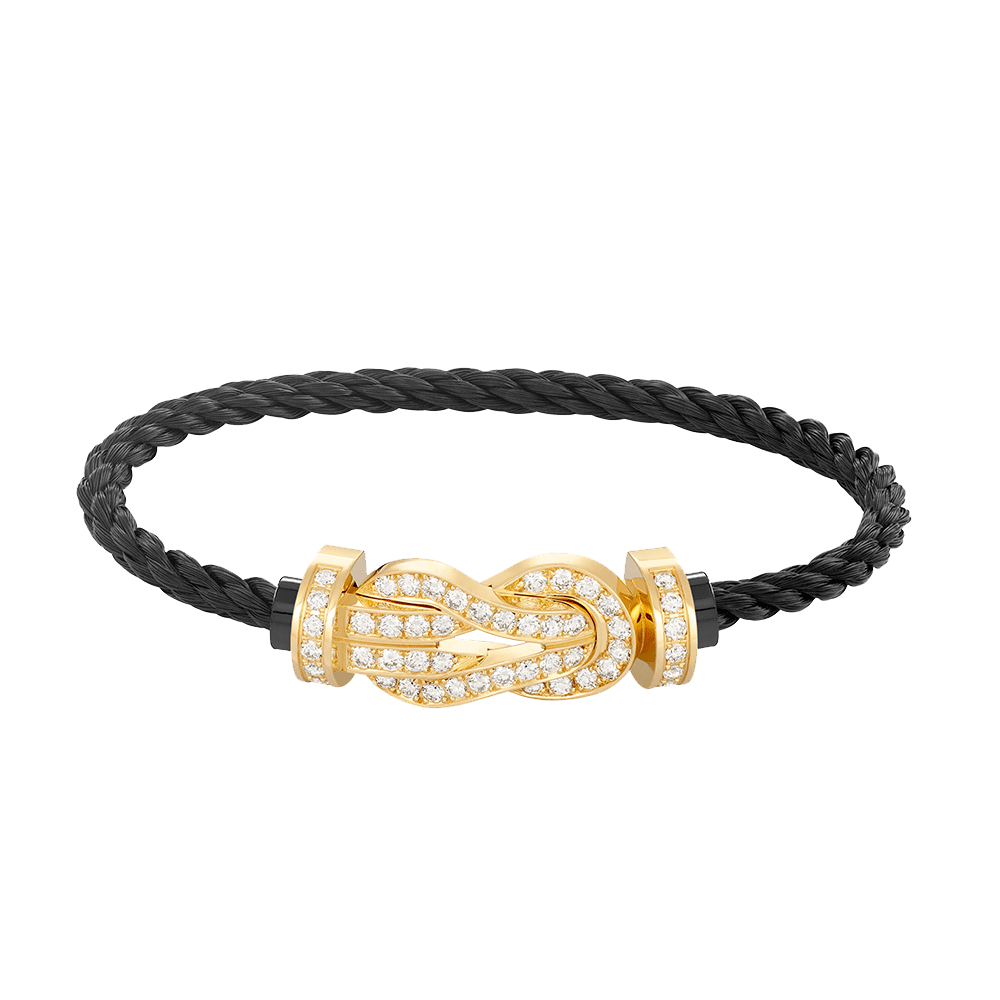 [Favorite]LARGE 8-FIGURE BUCKLE FULL DIAMOND BRACELET - GOLD