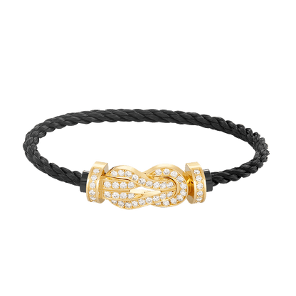 [Favorite]LARGE 8-FIGURE BUCKLE FULL DIAMOND BRACELET - GOLD