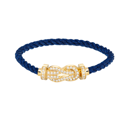 [Favorite]LARGE 8-FIGURE BUCKLE FULL DIAMOND BRACELET - GOLD