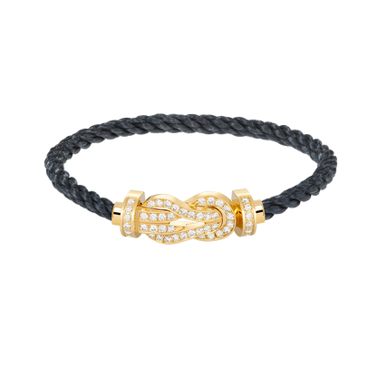[Favorite]LARGE 8-FIGURE BUCKLE FULL DIAMOND BRACELET - GOLD
