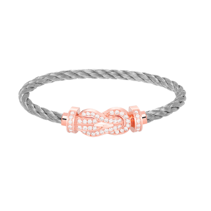 [Favorite]LARGE 8-FIGURE BUCKLE FULL DIAMOND BRACELET - ROSE GOLD