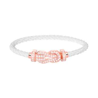[Favorite]LARGE 8-FIGURE BUCKLE FULL DIAMOND BRACELET - ROSE GOLD