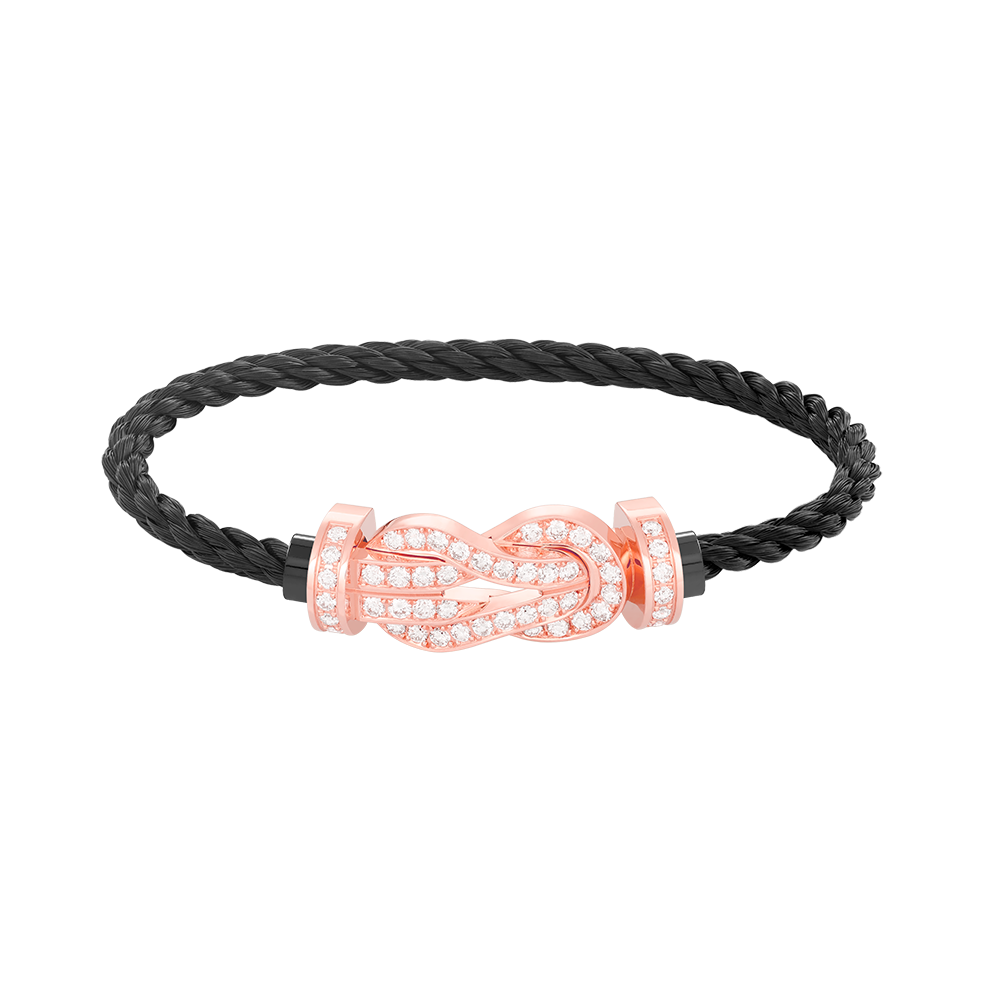 [Favorite]LARGE 8-FIGURE BUCKLE FULL DIAMOND BRACELET - ROSE GOLD