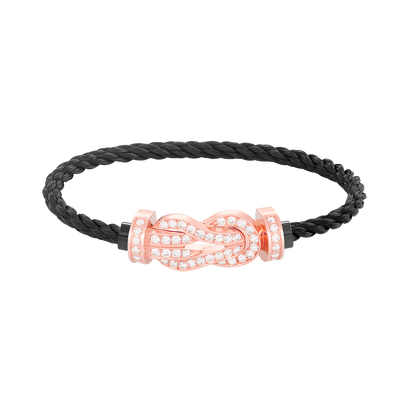 [Favorite]LARGE 8-FIGURE BUCKLE FULL DIAMOND BRACELET - ROSE GOLD