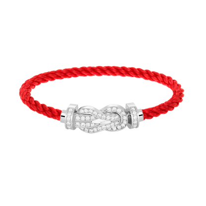 [Favorite]LARGE 8-FIGURE BUCKLE FULL DIAMOND BRACELET -WHITE GOLD