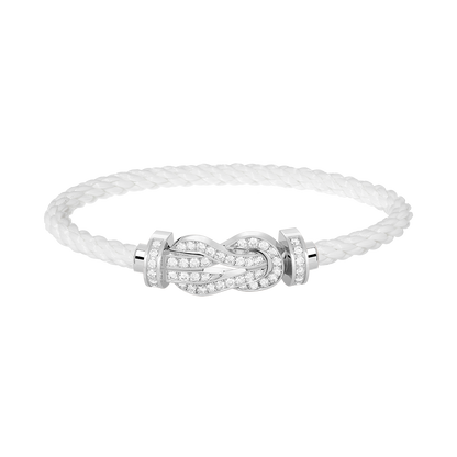 [Favorite]LARGE 8-FIGURE BUCKLE FULL DIAMOND BRACELET -WHITE GOLD