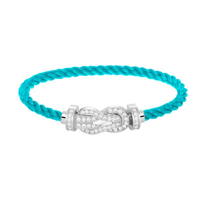 [Favorite]LARGE 8-FIGURE BUCKLE FULL DIAMOND BRACELET -WHITE GOLD