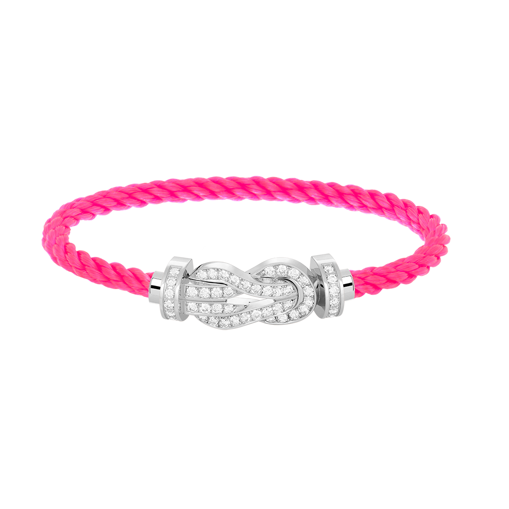 [Favorite]LARGE 8-FIGURE BUCKLE FULL DIAMOND BRACELET -WHITE GOLD