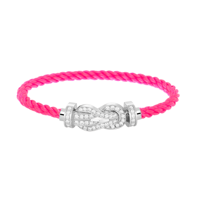 [Favorite]LARGE 8-FIGURE BUCKLE FULL DIAMOND BRACELET -WHITE GOLD
