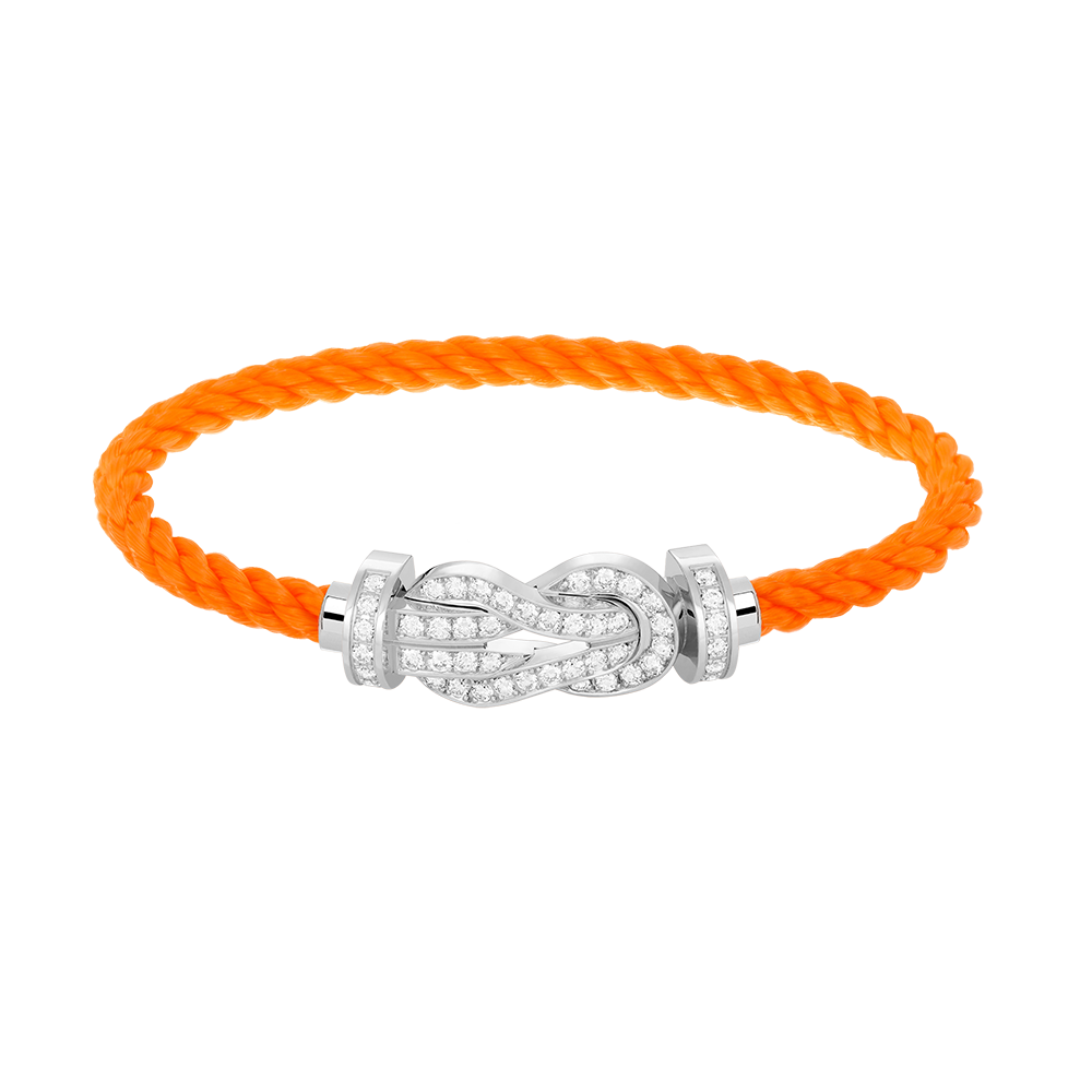 [Favorite]LARGE 8-FIGURE BUCKLE FULL DIAMOND BRACELET -WHITE GOLD