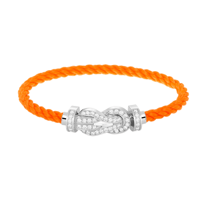 [Favorite]LARGE 8-FIGURE BUCKLE FULL DIAMOND BRACELET -WHITE GOLD