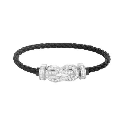 [Favorite]LARGE 8-FIGURE BUCKLE FULL DIAMOND BRACELET -WHITE GOLD