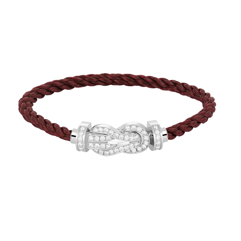 [Favorite]LARGE 8-FIGURE BUCKLE FULL DIAMOND BRACELET -WHITE GOLD