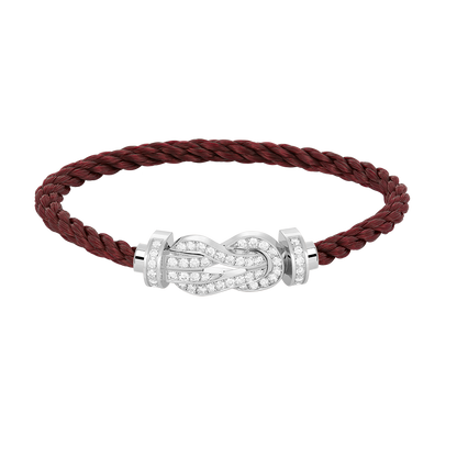 [Favorite]LARGE 8-FIGURE BUCKLE FULL DIAMOND BRACELET -WHITE GOLD