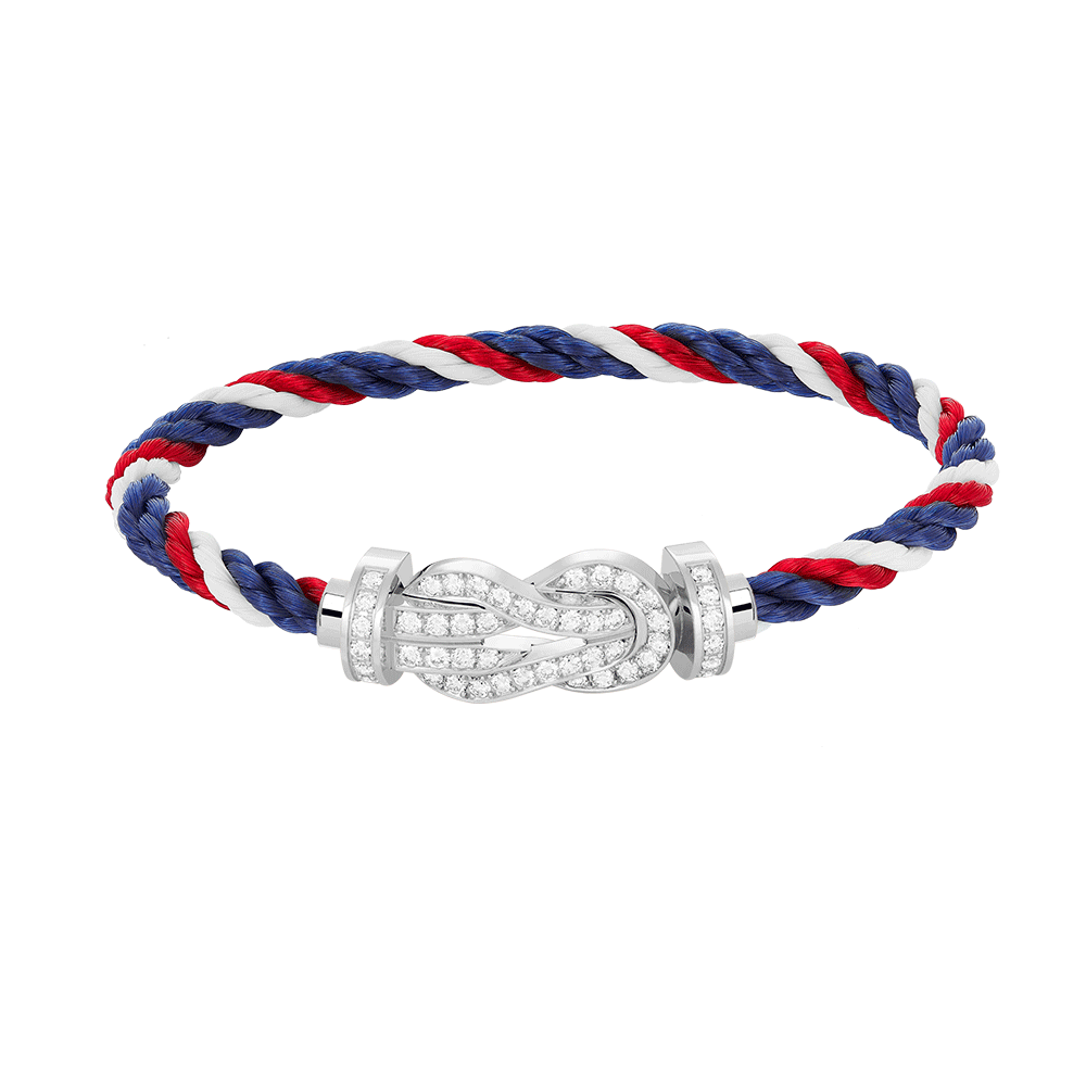 [Favorite]LARGE 8-FIGURE BUCKLE FULL DIAMOND BRACELET -WHITE GOLD