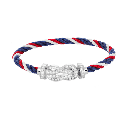 [Favorite]LARGE 8-FIGURE BUCKLE FULL DIAMOND BRACELET -WHITE GOLD