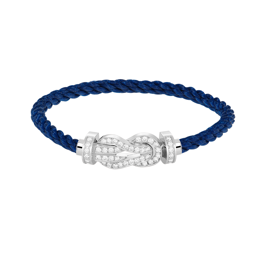 [Favorite]LARGE 8-FIGURE BUCKLE FULL DIAMOND BRACELET -WHITE GOLD