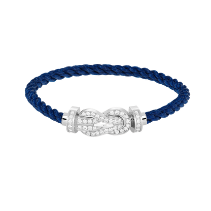 [Favorite]LARGE 8-FIGURE BUCKLE FULL DIAMOND BRACELET -WHITE GOLD