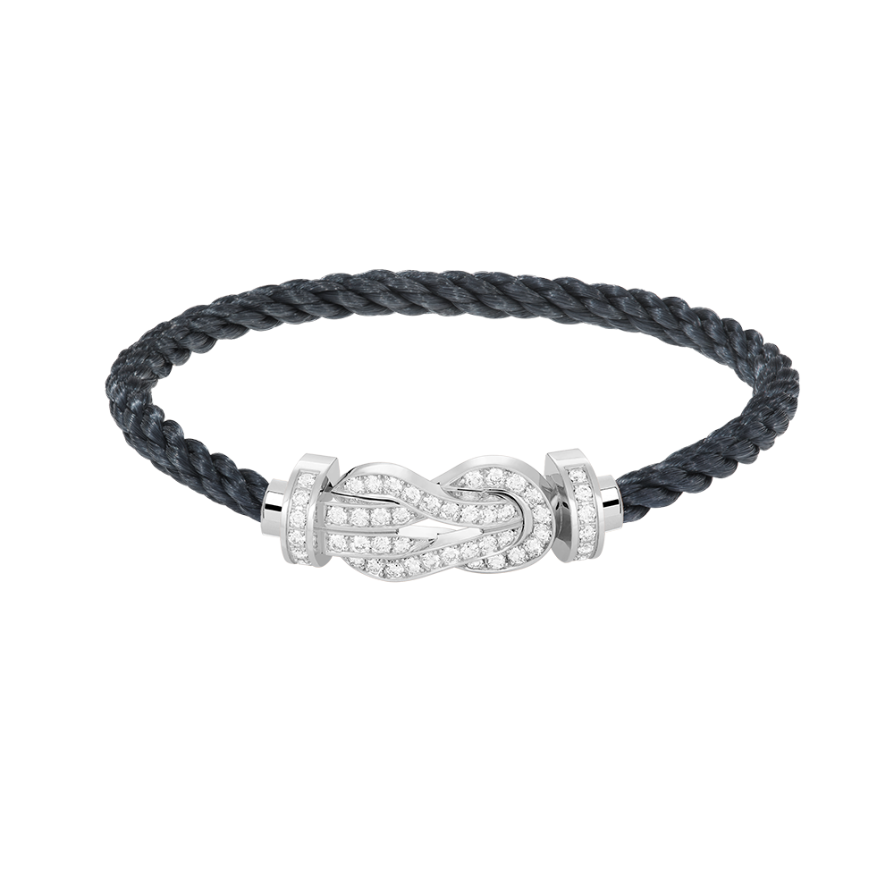 [Favorite]LARGE 8-FIGURE BUCKLE FULL DIAMOND BRACELET -WHITE GOLD
